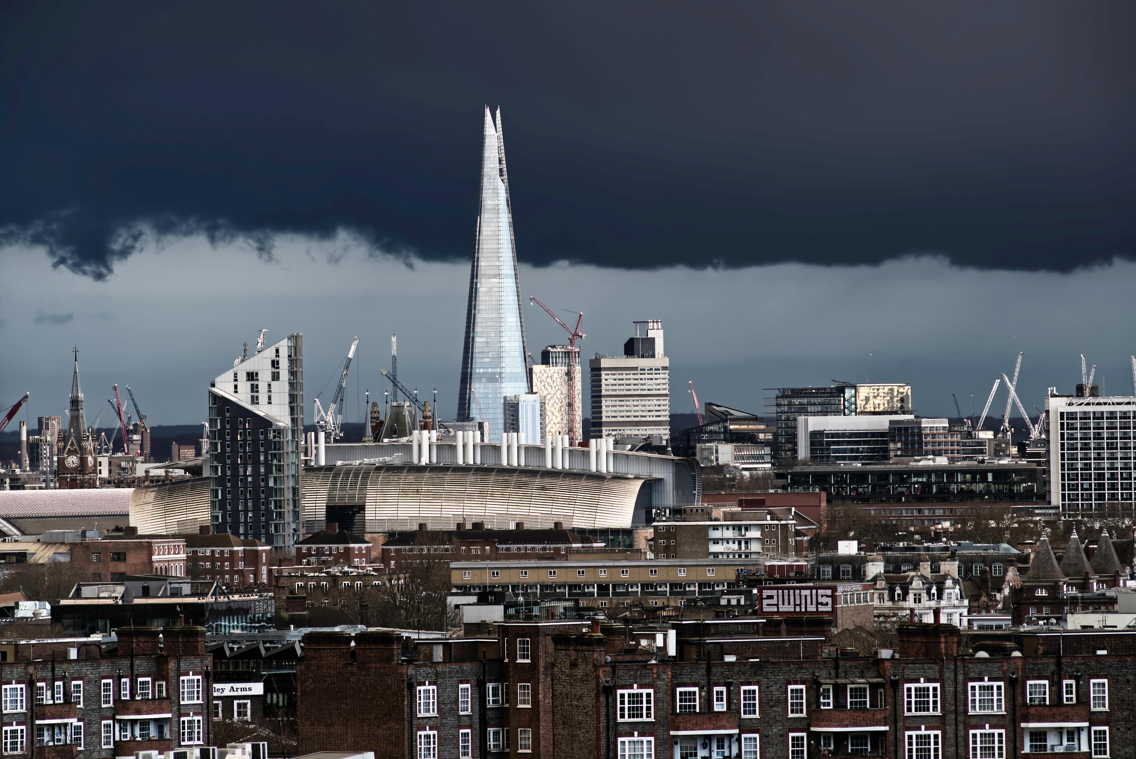 London, with clouds messing around